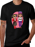 Retro Cartoon Ladies T-Shirt - Black