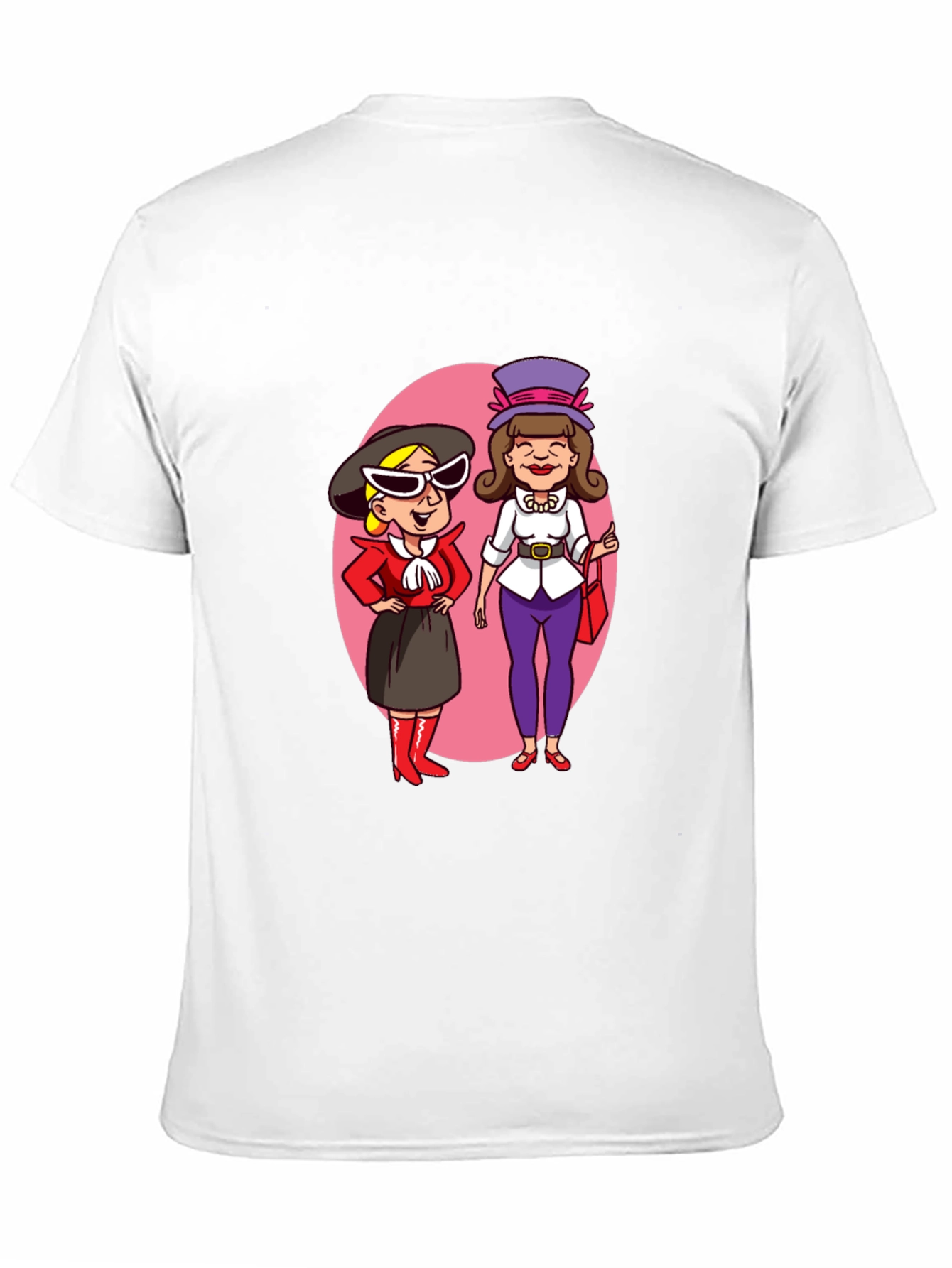 Retro Cartoon Ladies T-Shirt - Black