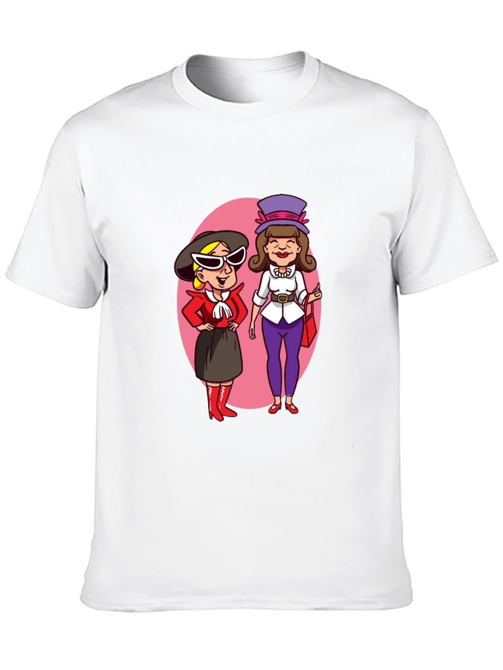 Retro Cartoon Ladies T-Shirt - Black
