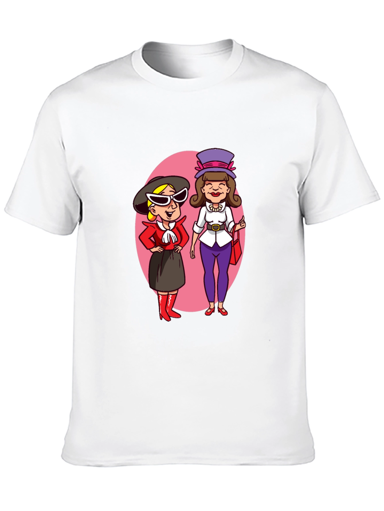 Retro Cartoon Ladies T-Shirt - Black