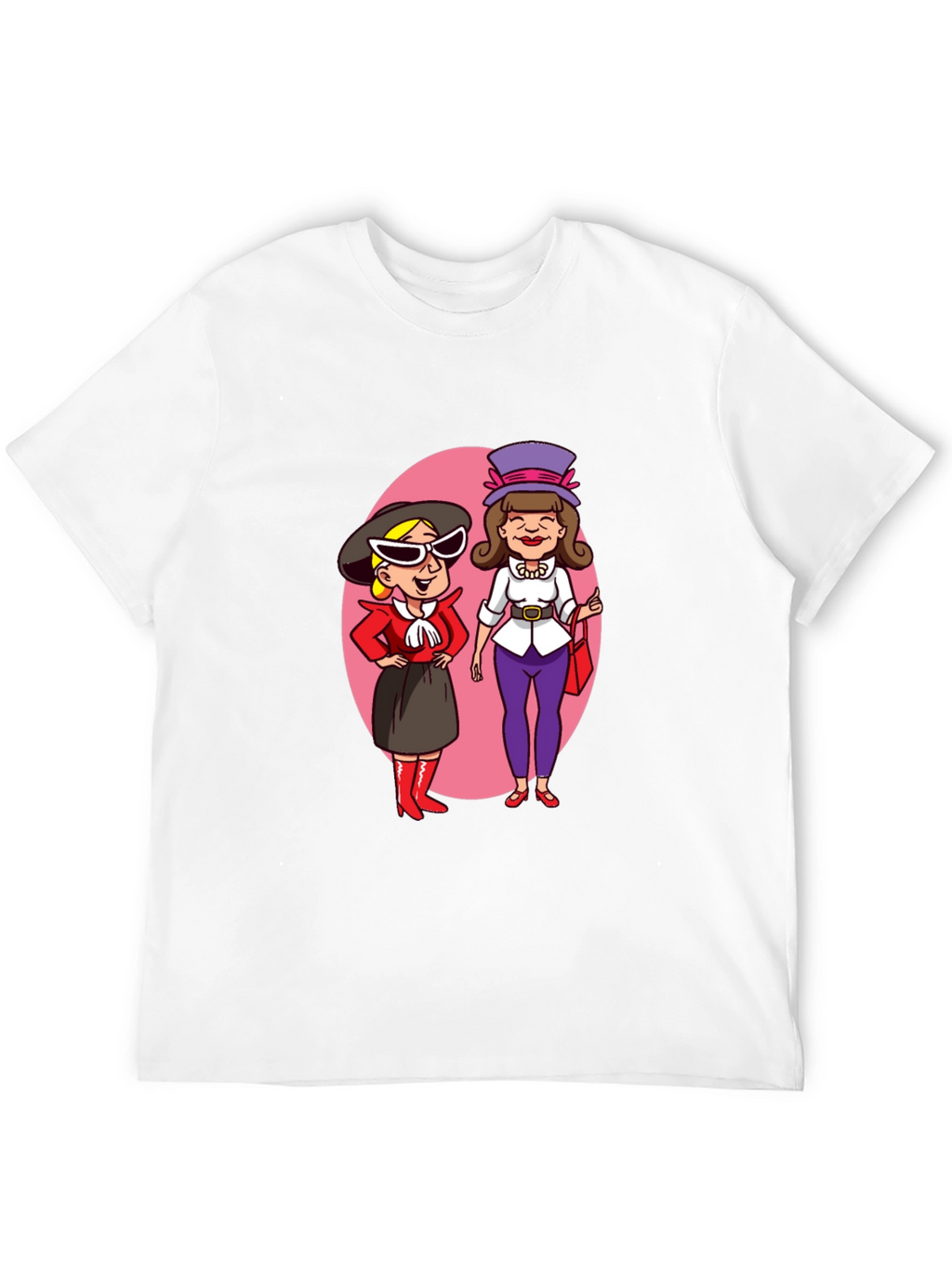 Retro Cartoon Ladies T-Shirt - Black