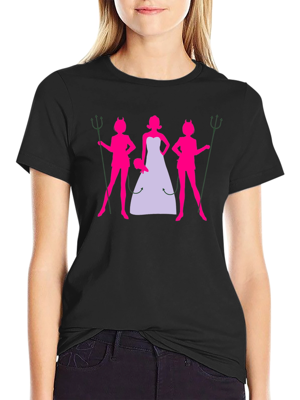 Bride and Devil Bridesmaids Graphic T-Shirt