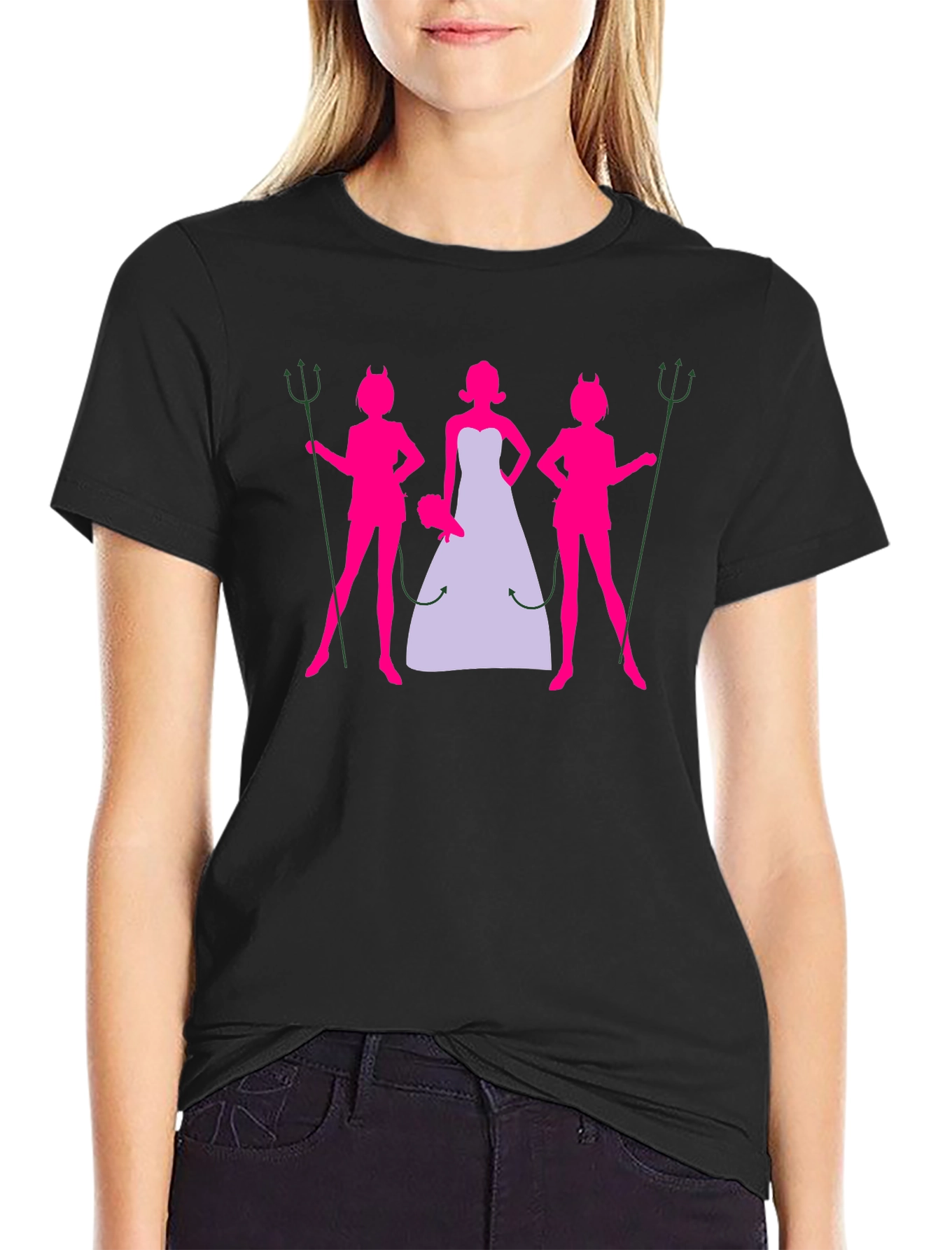 Bride and Devil Bridesmaids Graphic T-Shirt