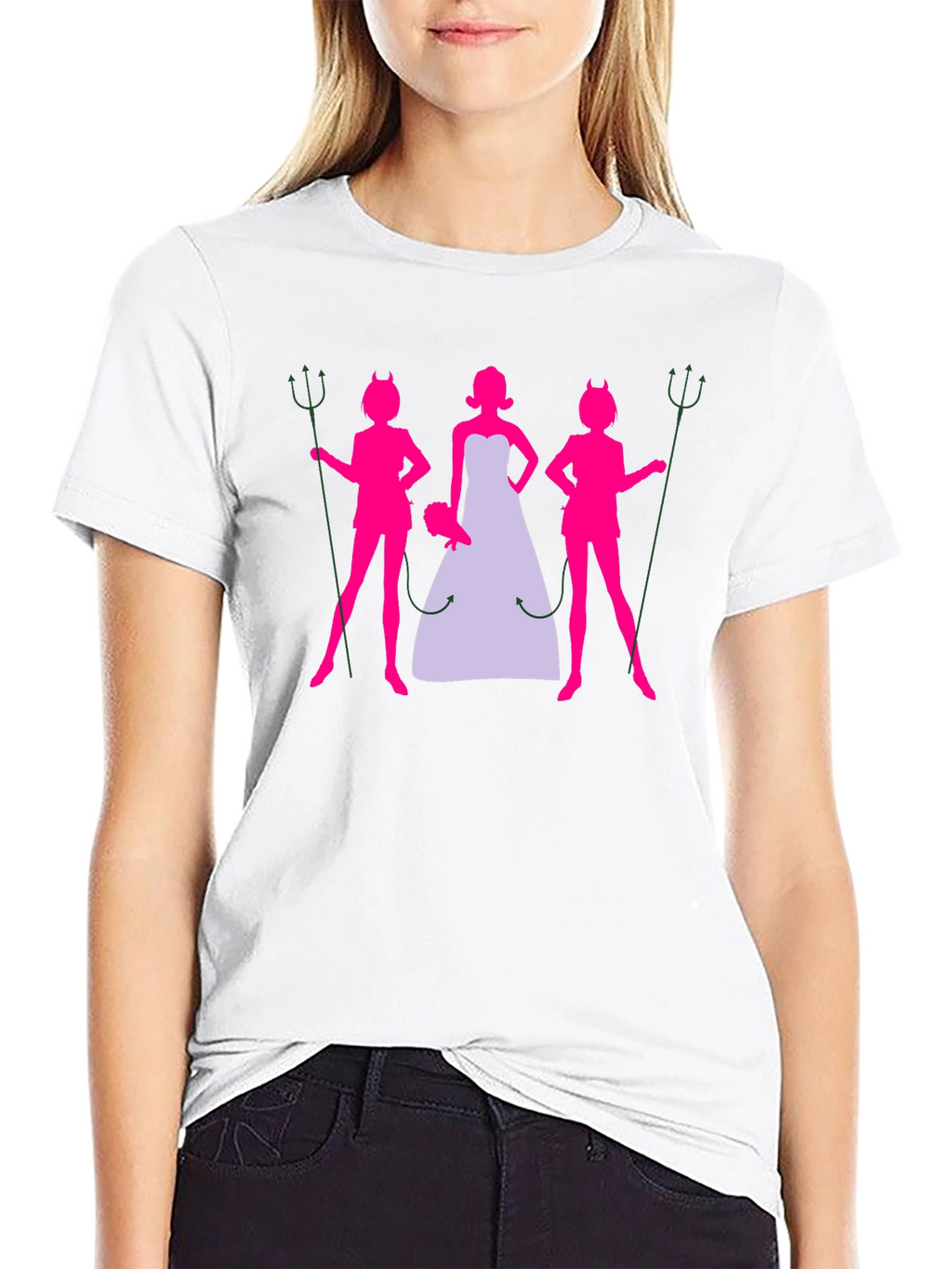 Bride and Devil Bridesmaids Graphic T-Shirt