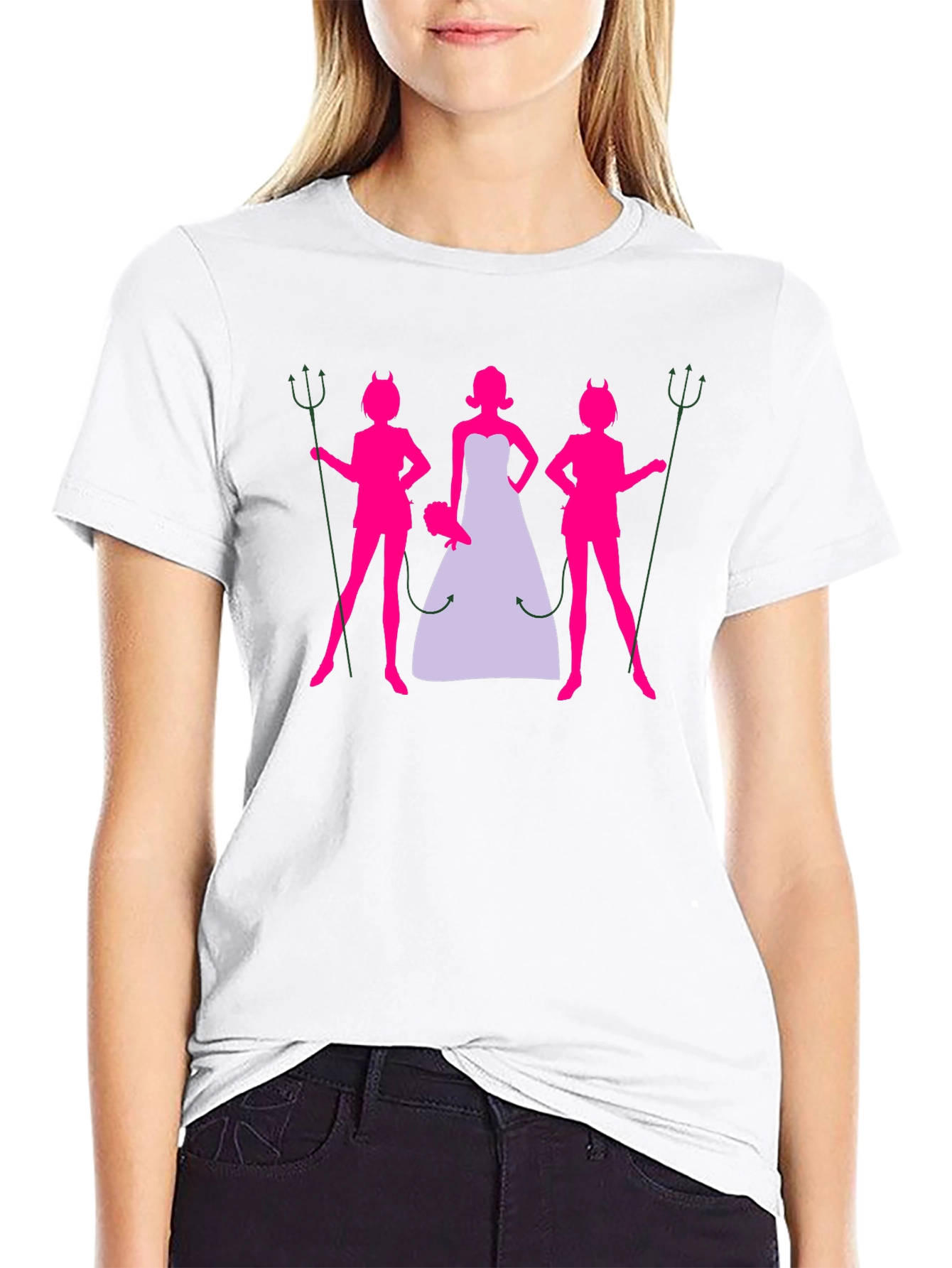 Bride and Devil Bridesmaids Graphic T-Shirt