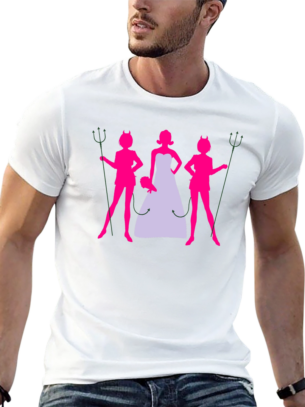 Bride and Devil Bridesmaids Graphic T-Shirt