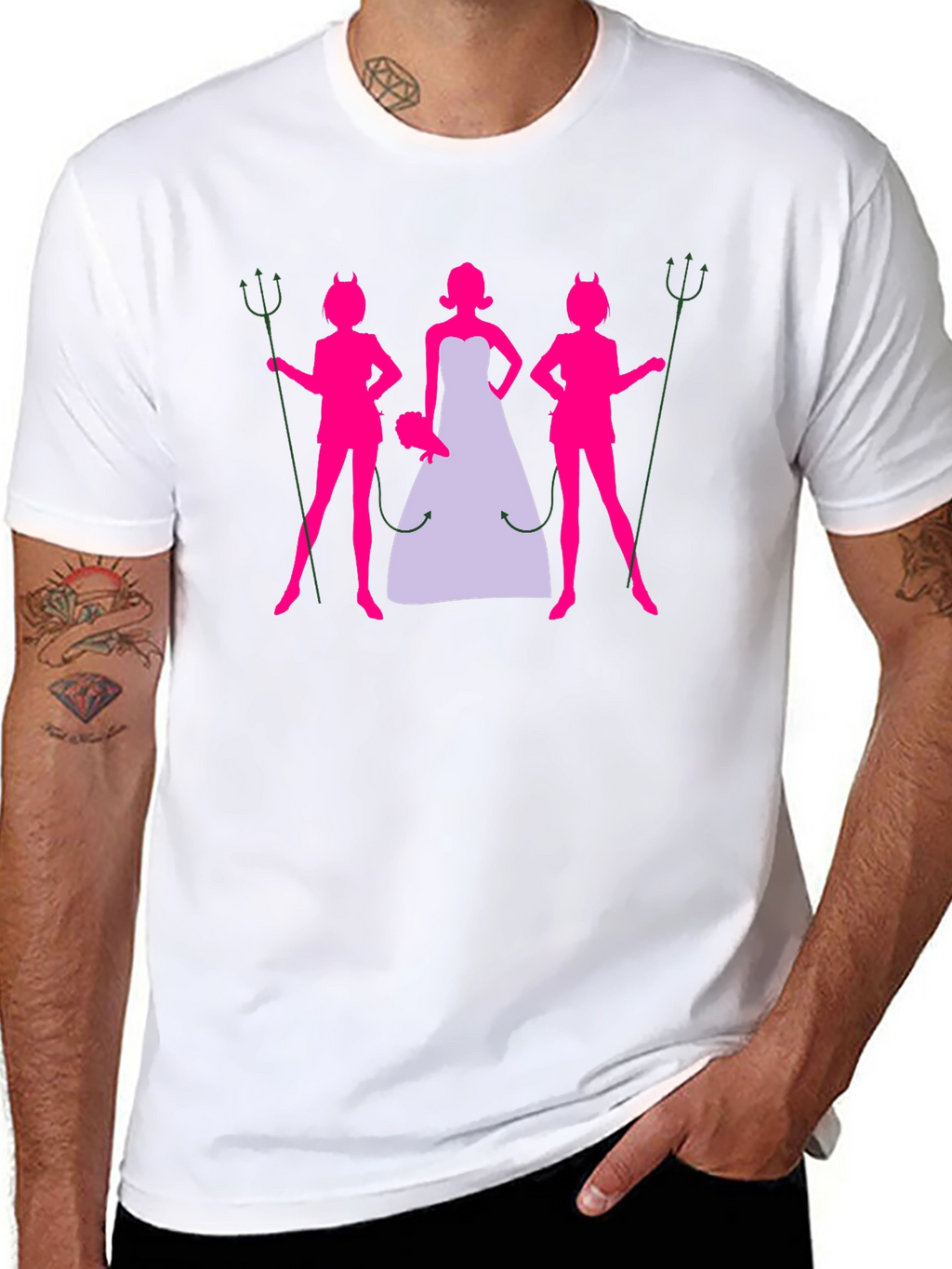 Bride and Devil Bridesmaids Graphic T-Shirt
