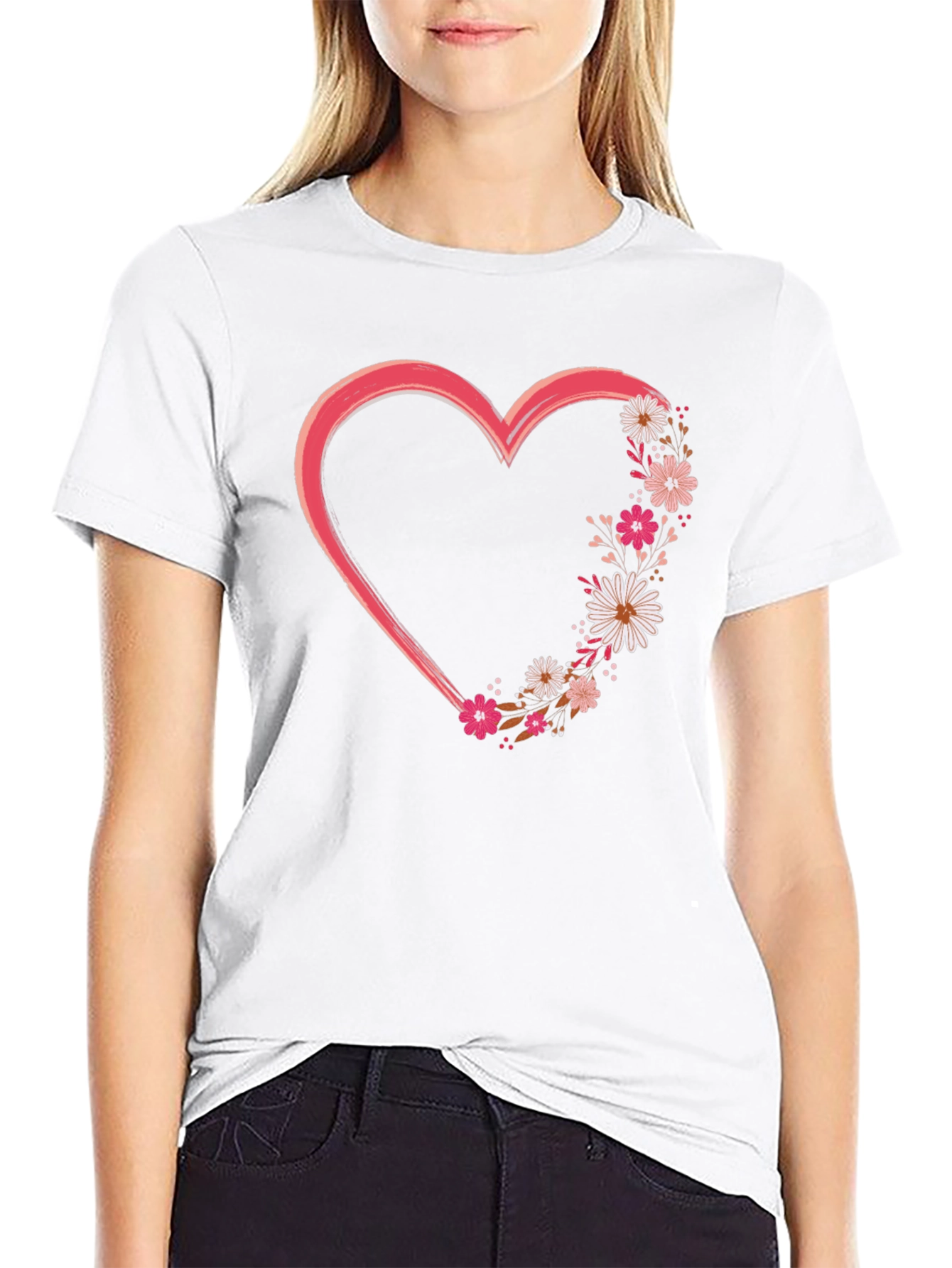 Floral Heart Graphic Tee - Stylish and Unique!