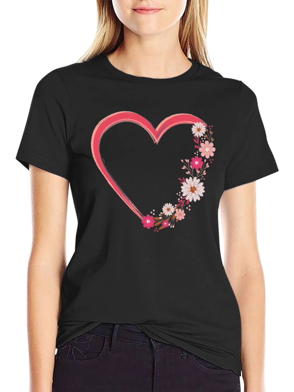 Floral Heart Graphic Tee - Stylish and Unique!