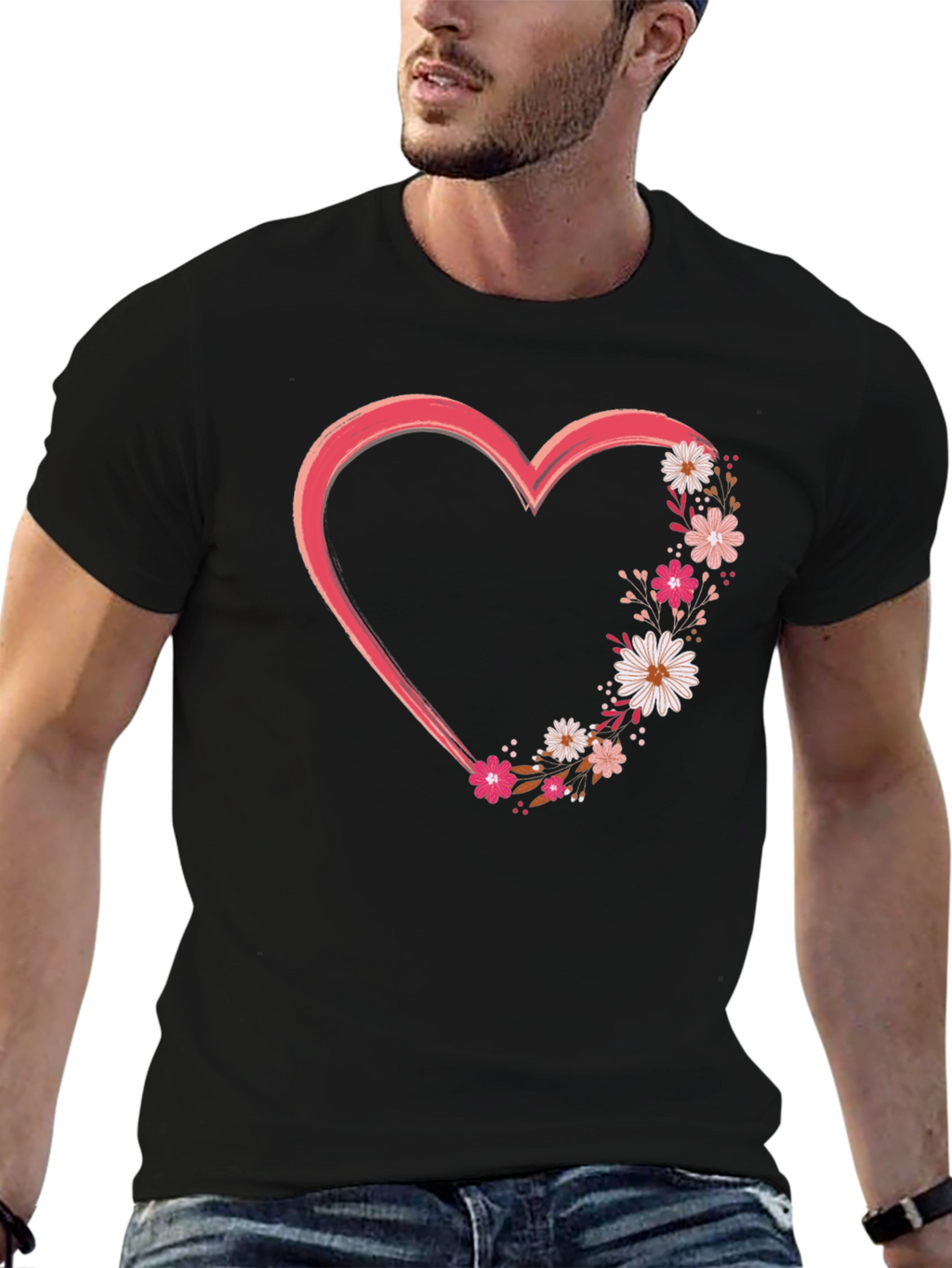 Floral Heart Graphic Tee - Stylish and Unique!