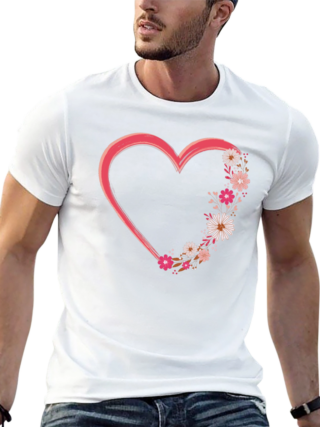 Floral Heart Graphic Tee - Stylish and Unique!