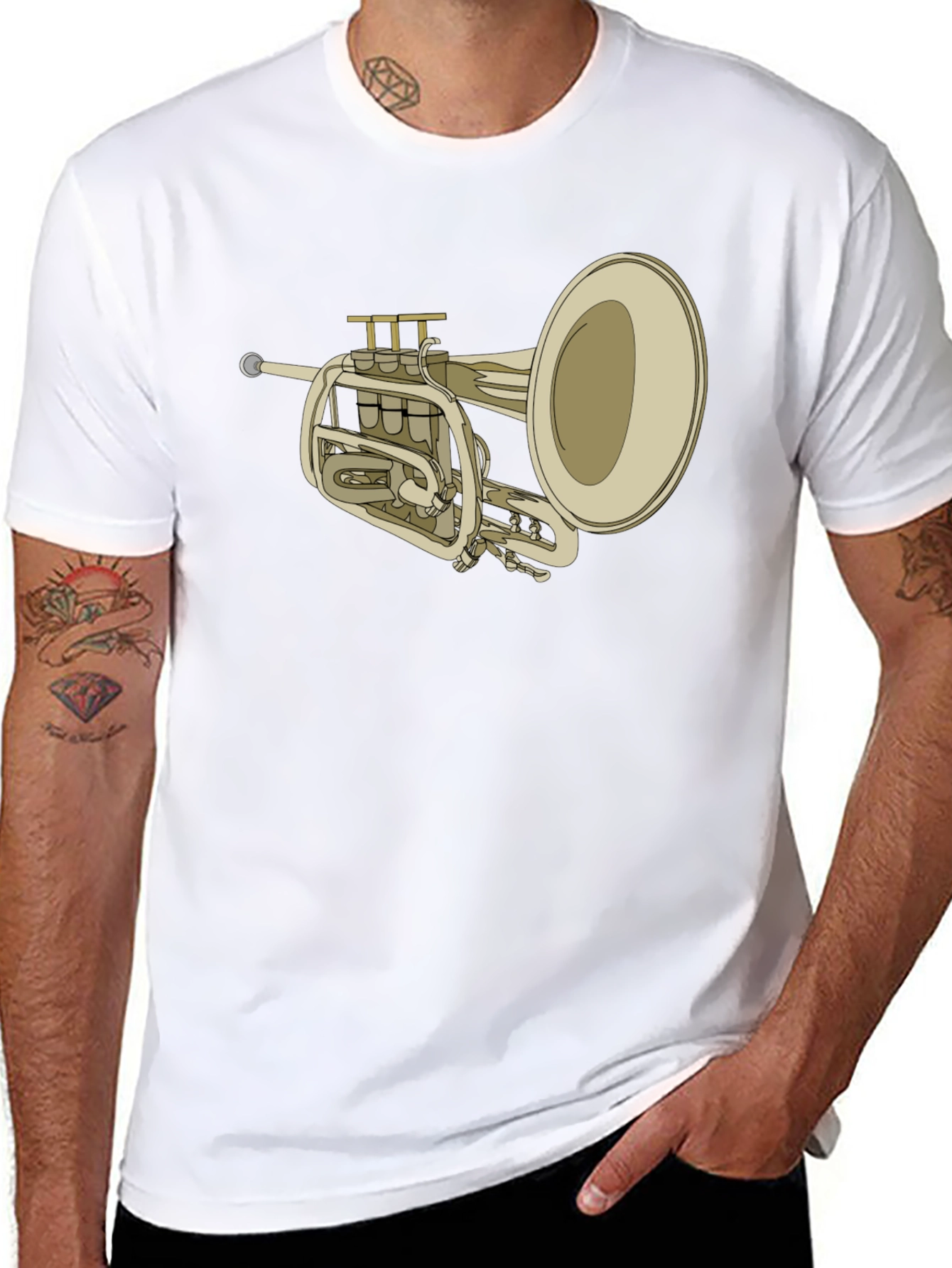 Trumpet Graphic Tee - Musical Instrument T-Shirt