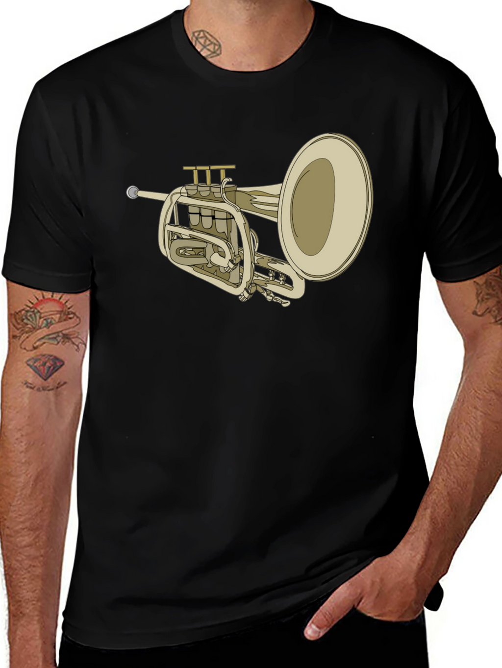 Trumpet Graphic Tee - Musical Instrument T-Shirt