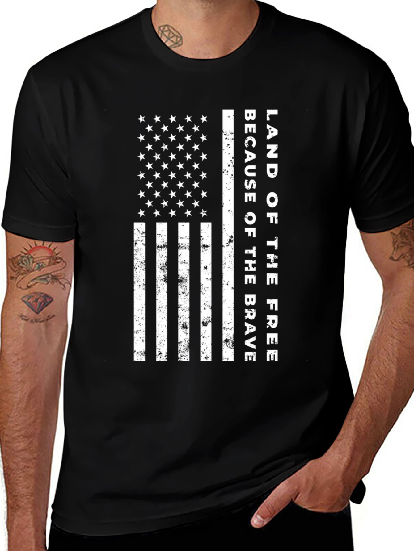 Land of the Free Patriotic American Flag T-Shirt
