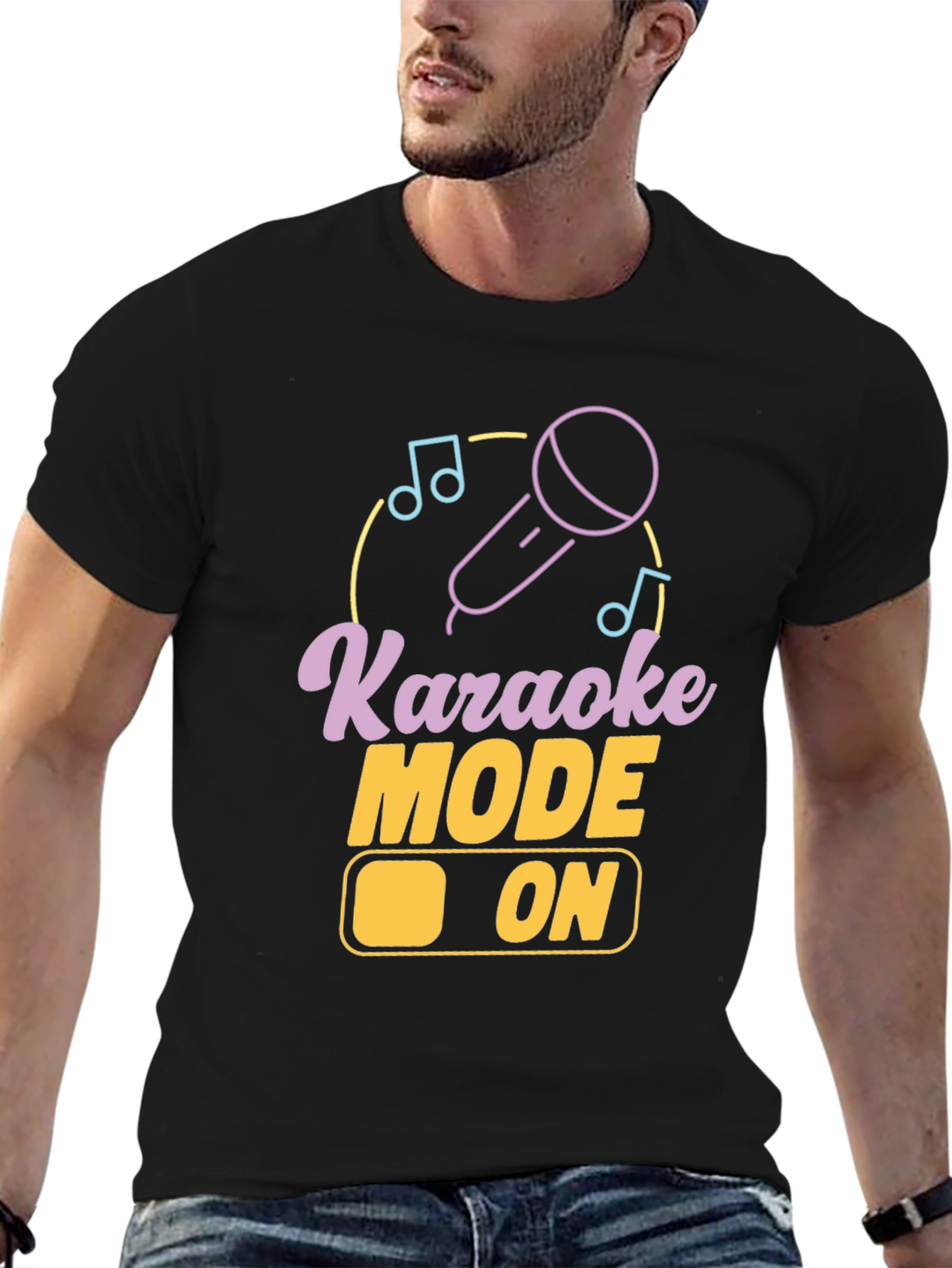 Karaoke Mode On Graphic Tee - Black
