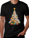 Book Christmas Tree Graphic T-Shirt