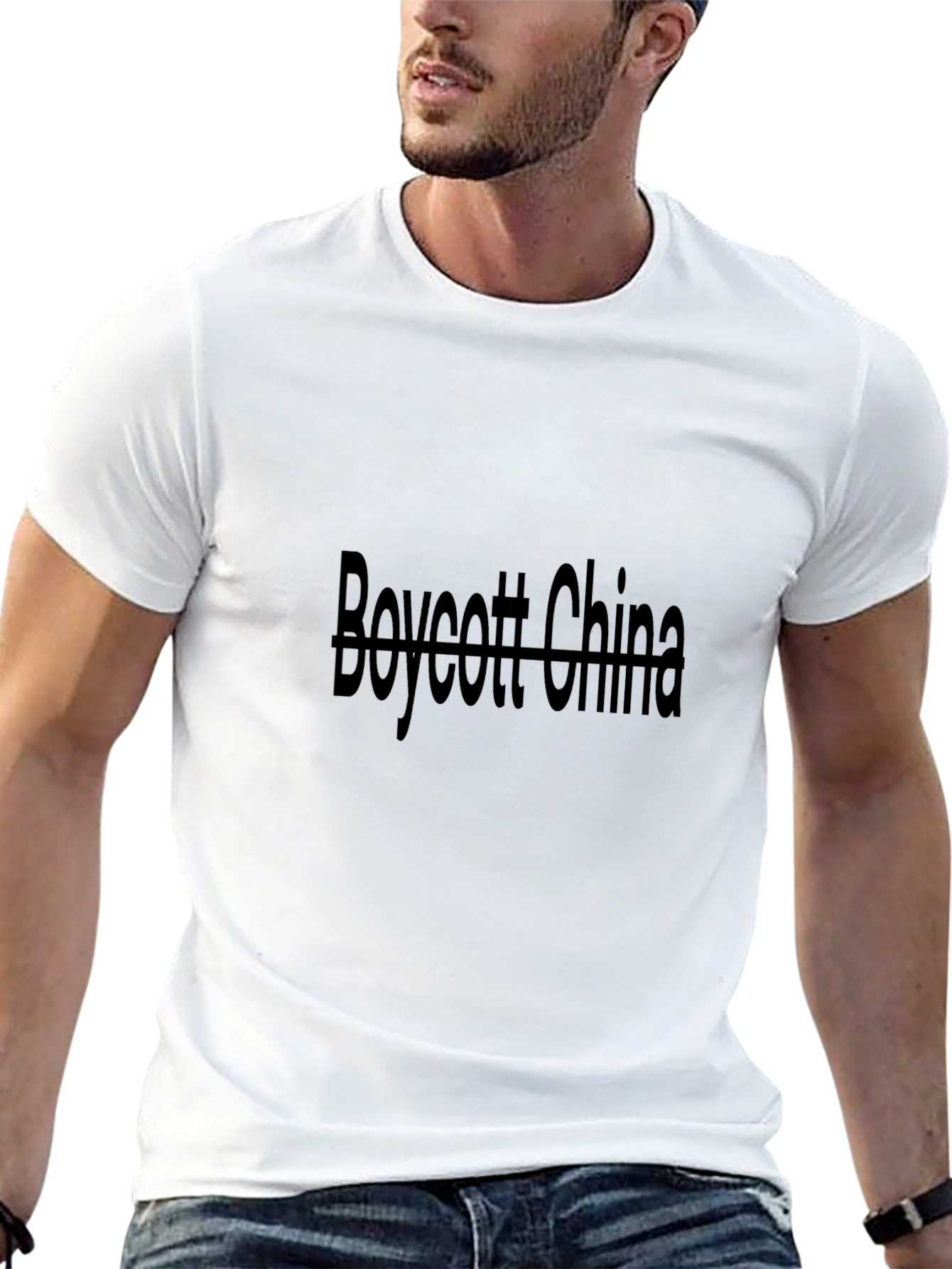 Boycott China Graphic Tee - Protest Statement Shirt