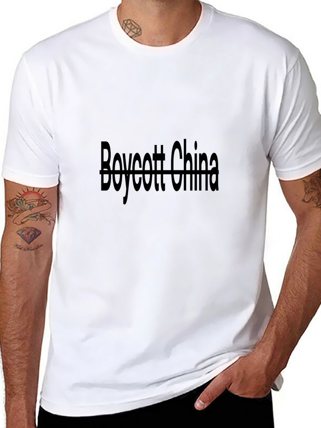 Boycott China Graphic Tee - Protest Statement Shirt