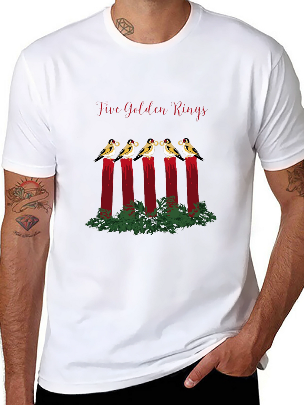 Five Golden Rings T-Shirt - Holiday Cheer!