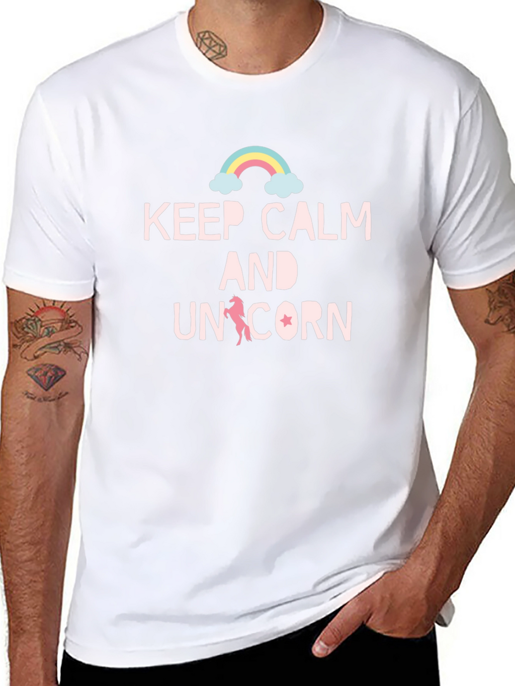 Keep Calm & Unicorn Black T-Shirt