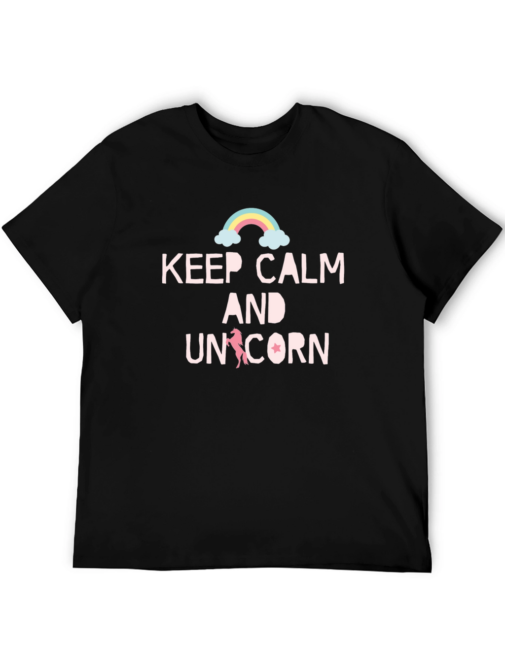 Keep Calm & Unicorn Black T-Shirt
