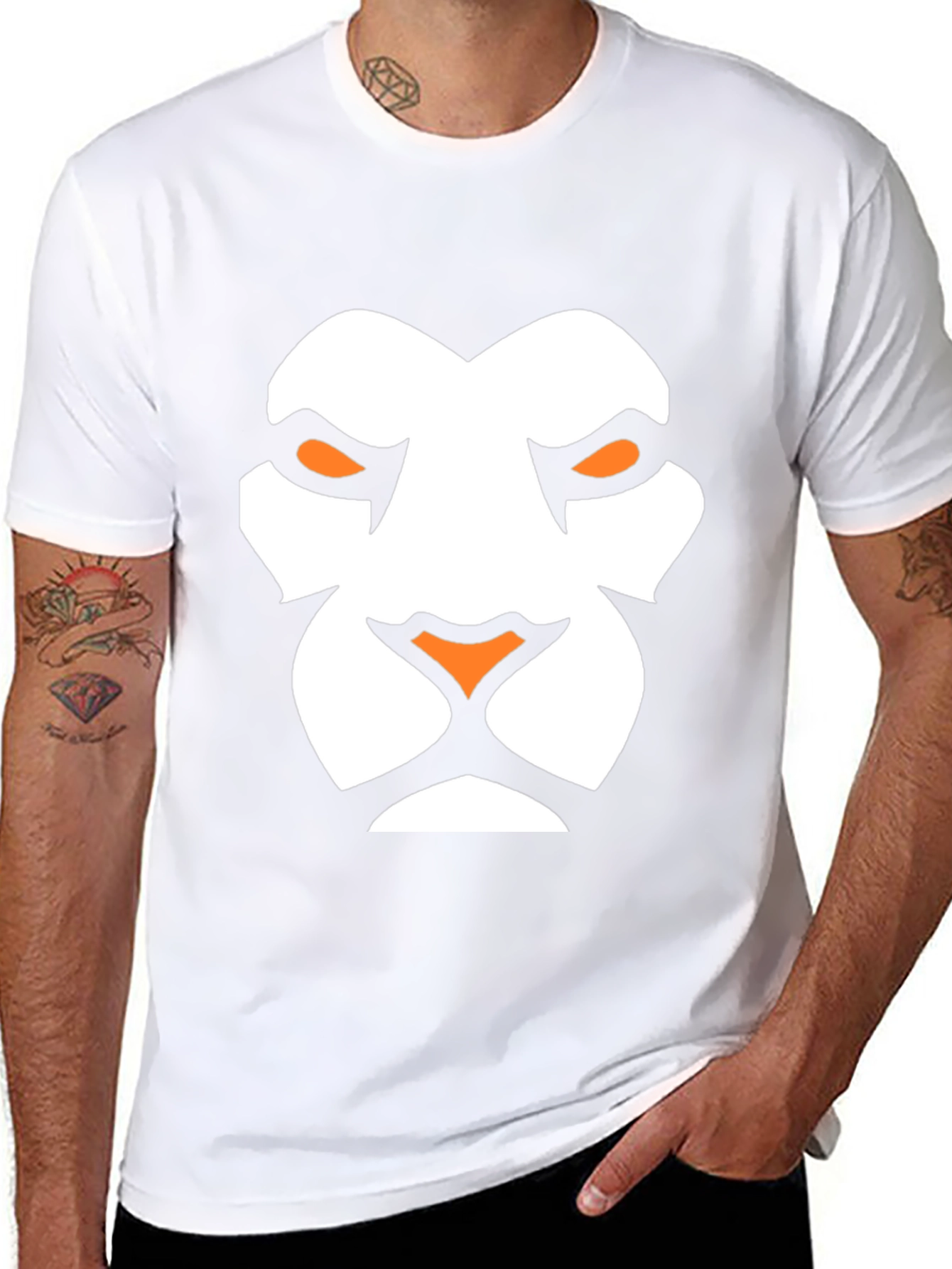 Lion Face Graphic Tee - Black