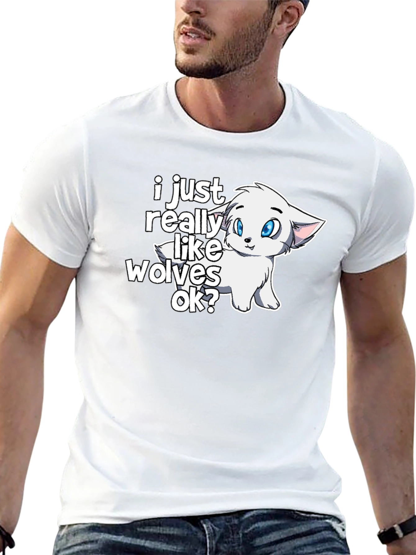 Cute Wolf Lover Graphic T-Shirt