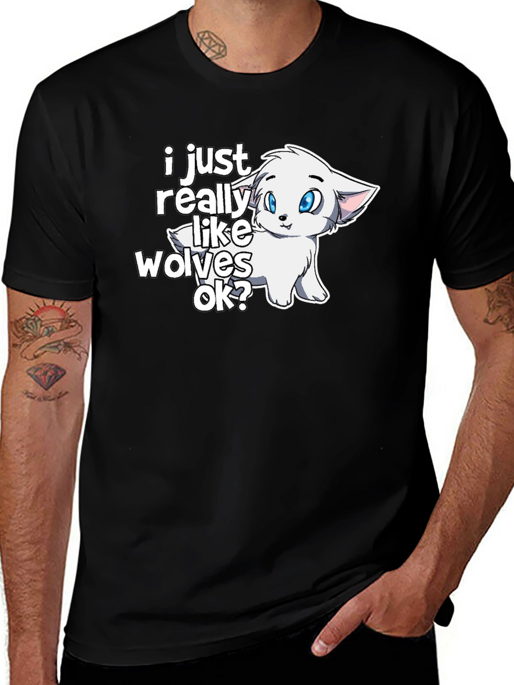 Cute Wolf Lover Graphic T-Shirt