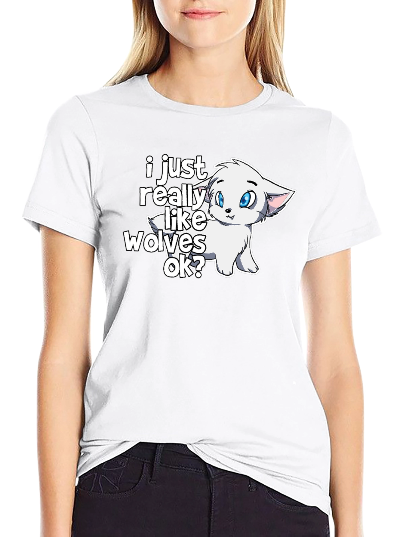 Cute Wolf Lover Graphic T-Shirt
