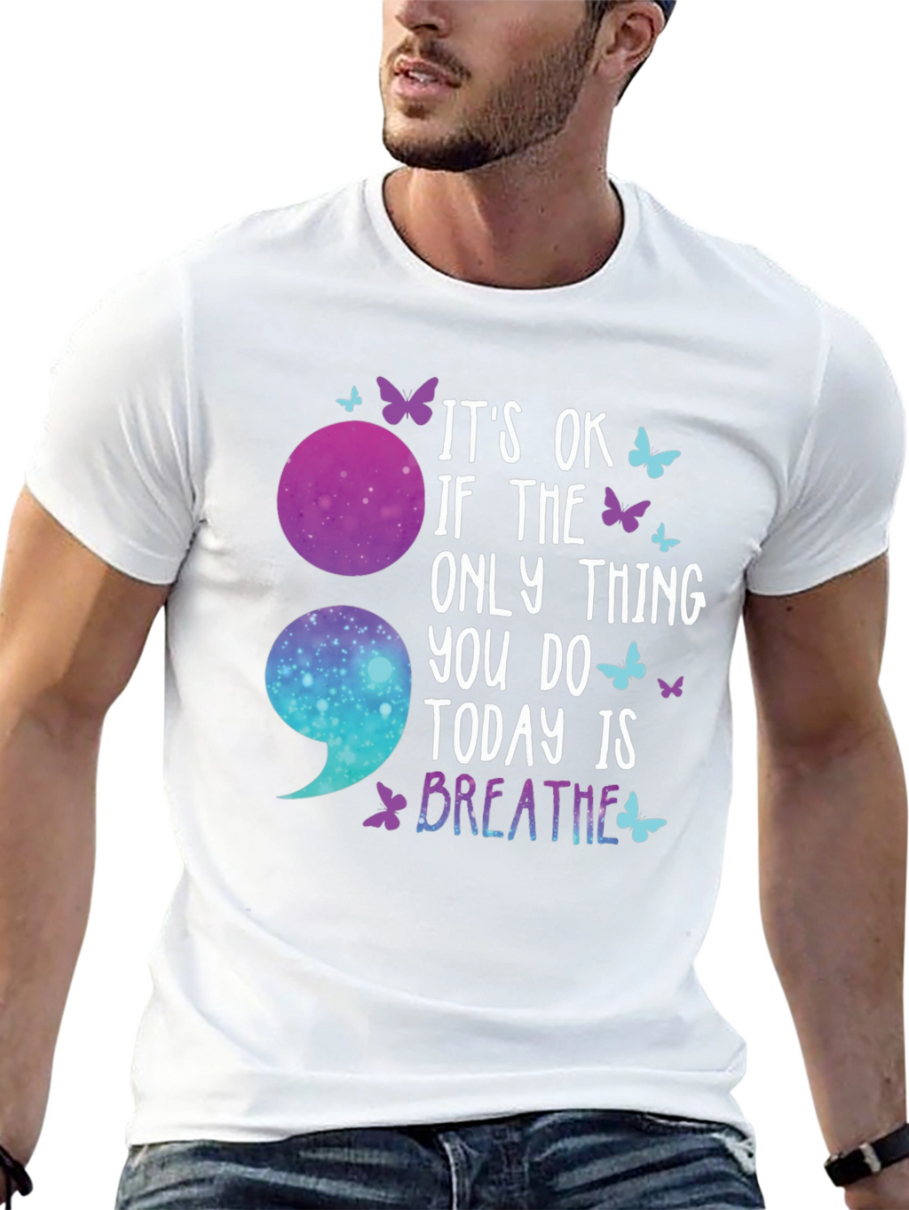 Its Ok Breathe Semicolon T-Shirt