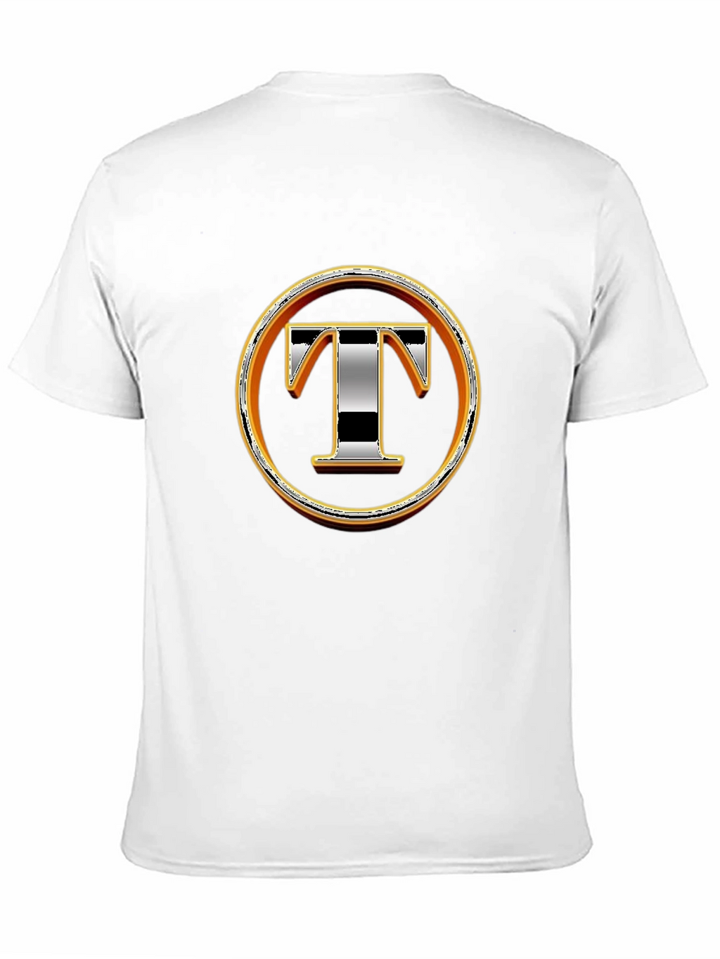 Graphic T-Shirt with Letter T Design - Black