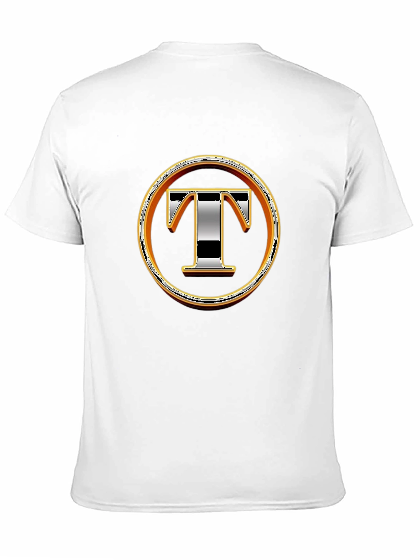 Graphic T-Shirt with Letter T Design - Black