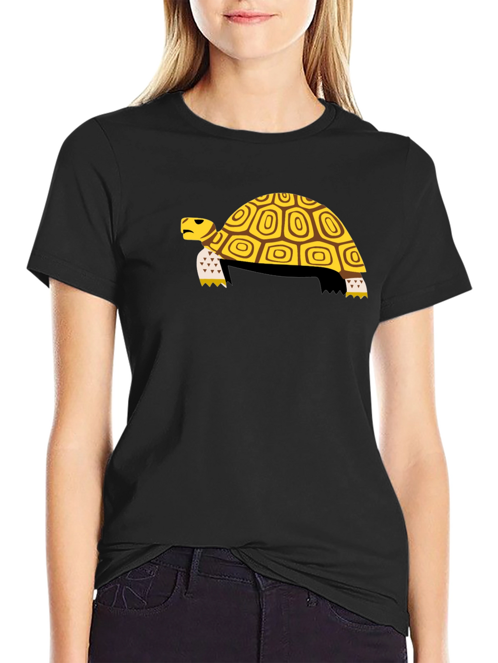 Turtle Graphic Tee - Black Cotton T-Shirt