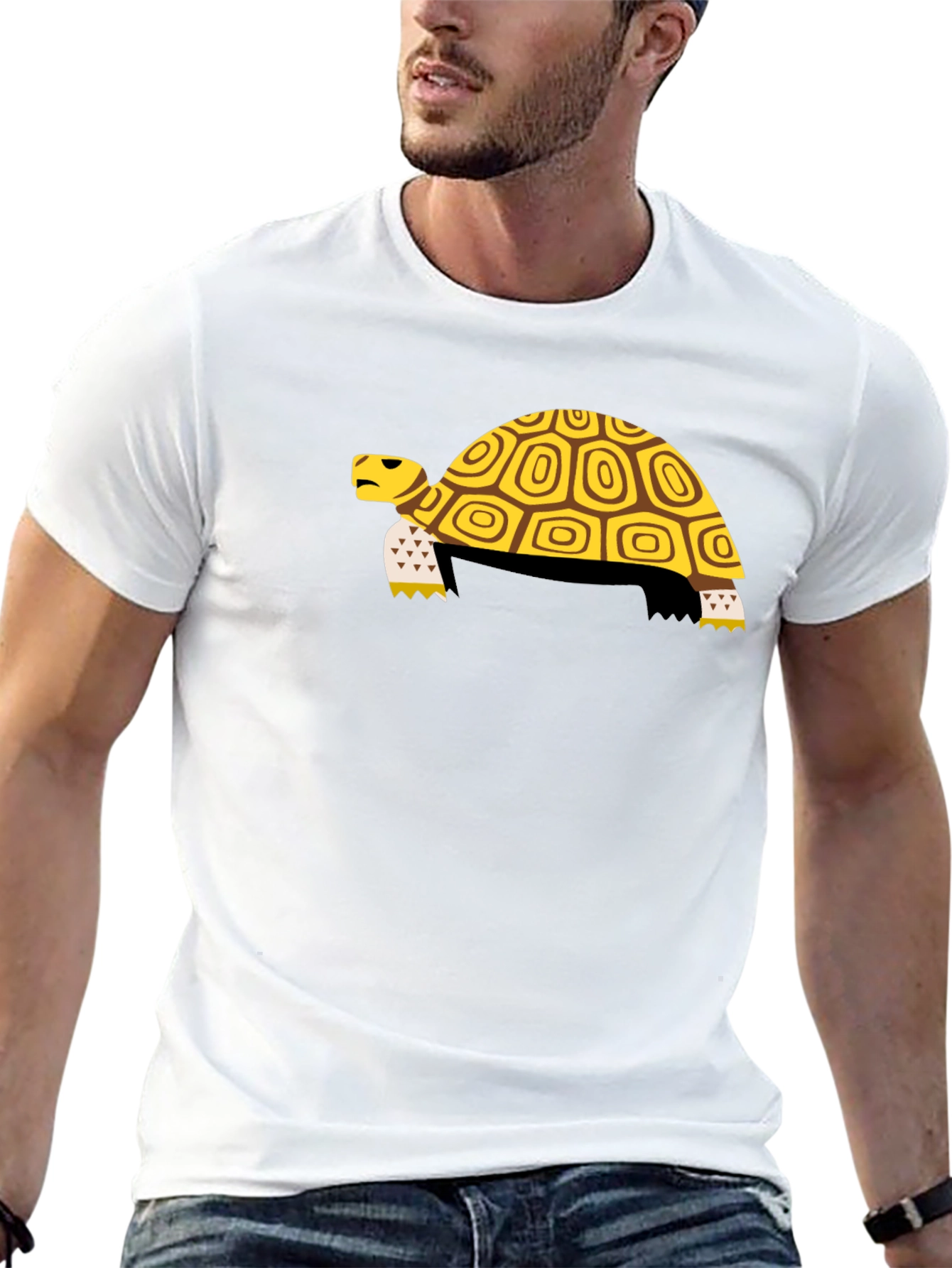 Turtle Graphic Tee - Black Cotton T-Shirt