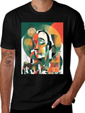 Abstract Art T-Shirt - Modern Geometric Face Design