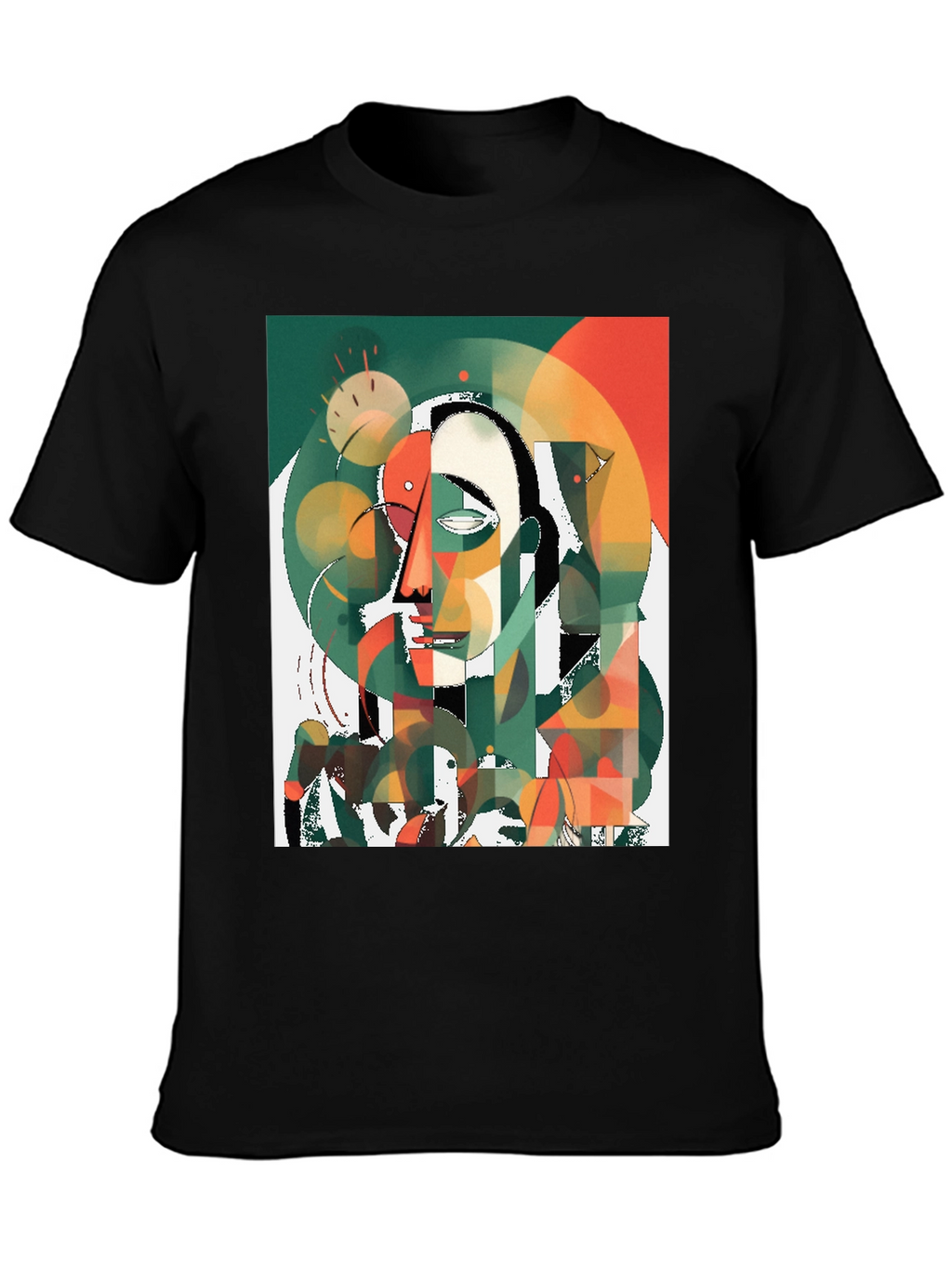 Abstract Art T-Shirt - Modern Geometric Face Design