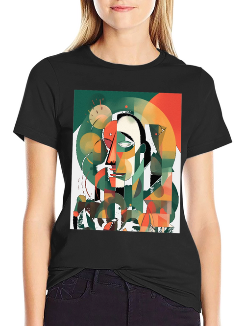 Abstract Art T-Shirt - Modern Geometric Face Design
