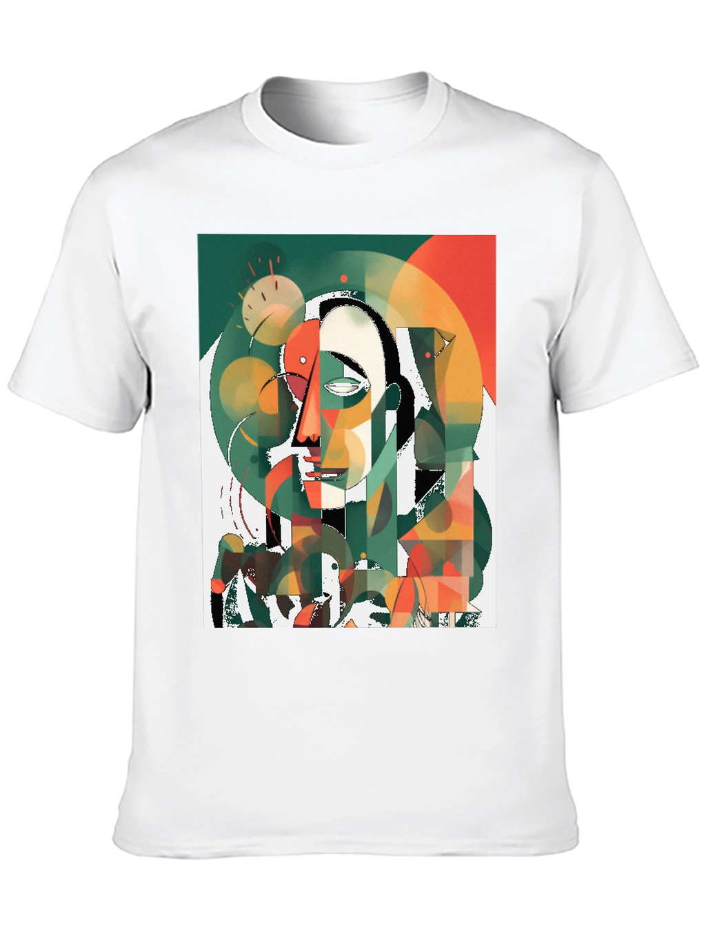 Abstract Art T-Shirt - Modern Geometric Face Design