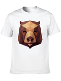Geometric Bear Graphic T-Shirt - Modern Design
