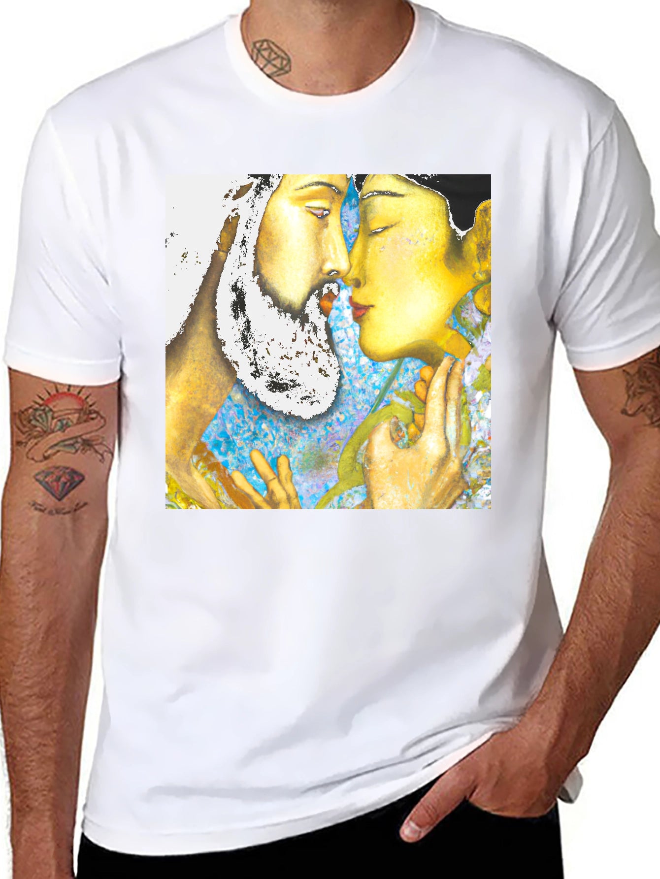 Artistic Graphic Print Black T-Shirt
