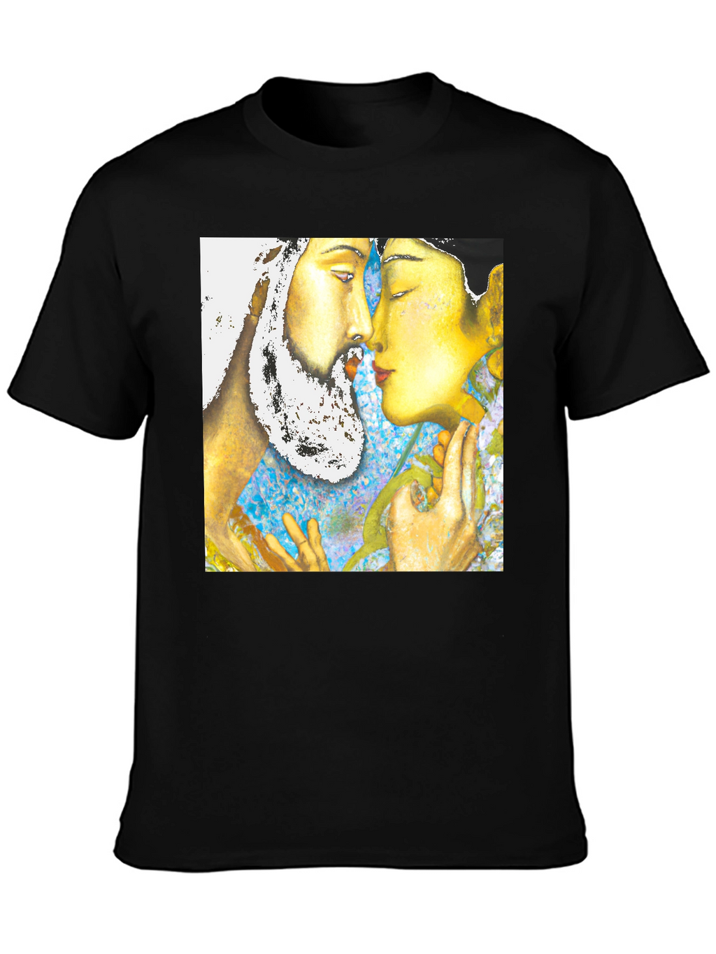 Artistic Graphic Print Black T-Shirt