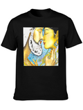 Artistic Graphic Print Black T-Shirt