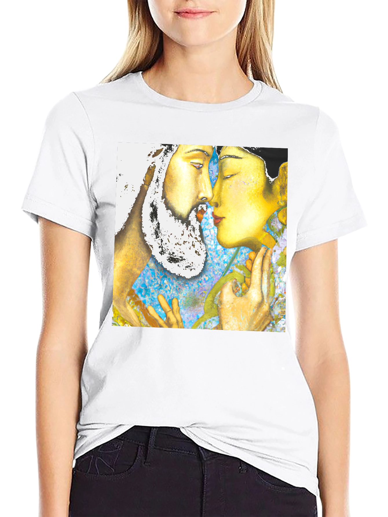 Artistic Graphic Print Black T-Shirt