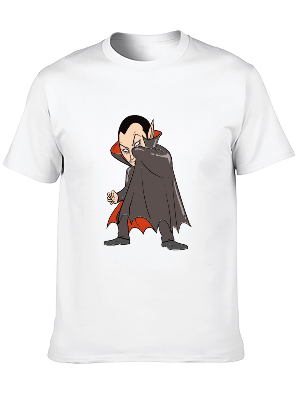 Cartoon Vampire Graphic Tee - Black