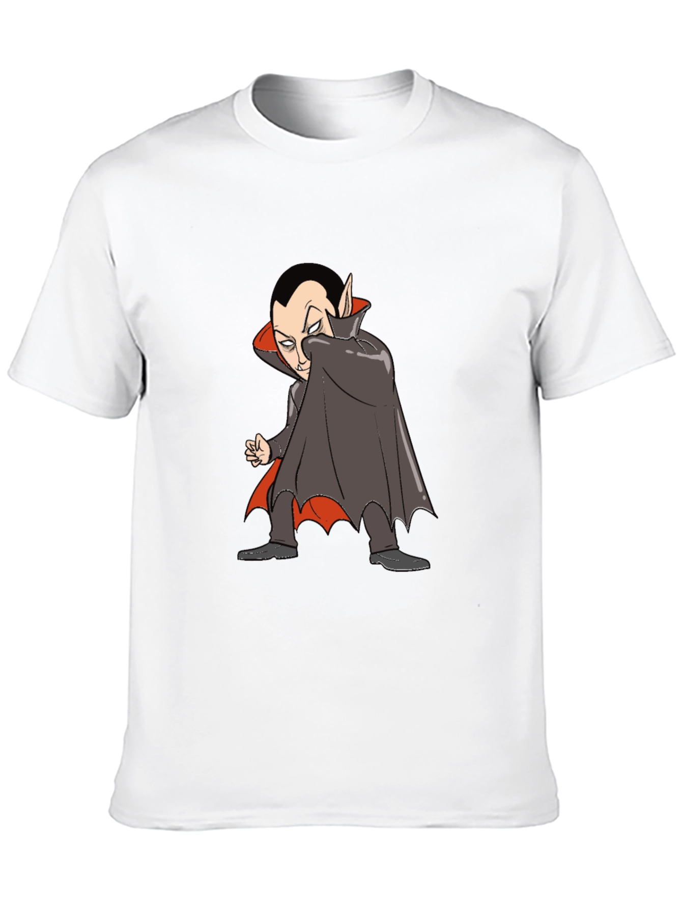 Cartoon Vampire Graphic Tee - Black