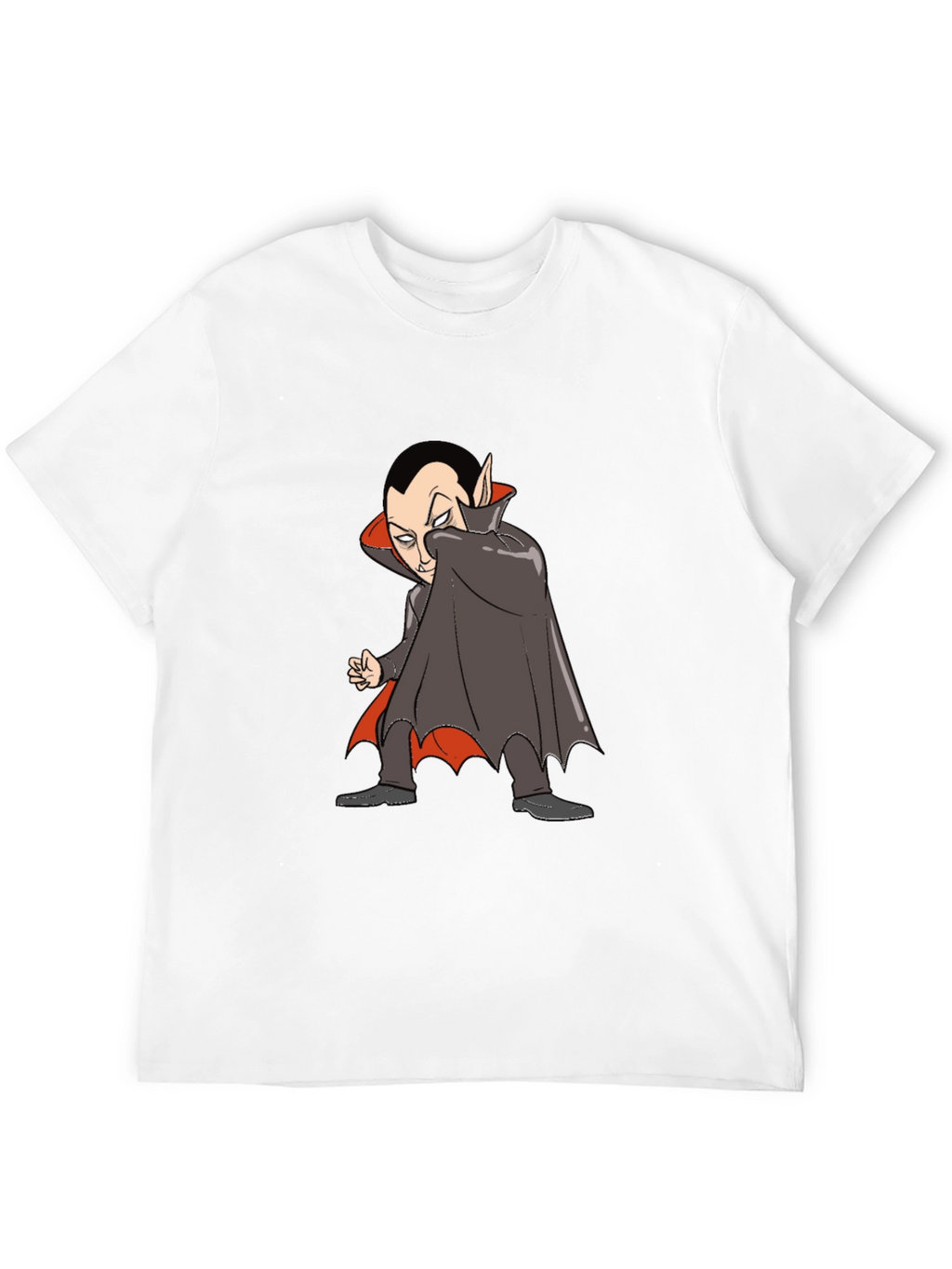 Cartoon Vampire Graphic Tee - Black