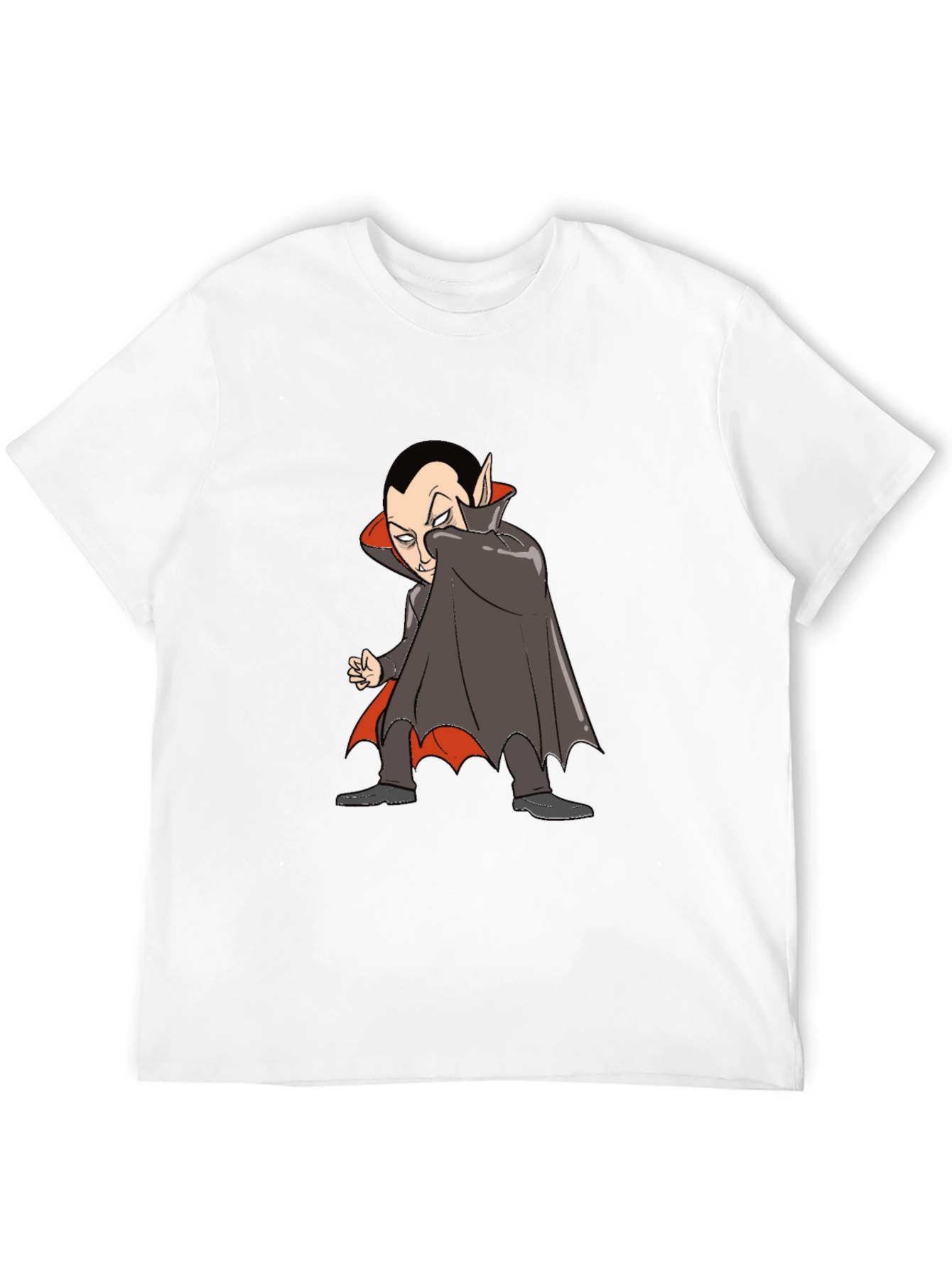 Cartoon Vampire Graphic Tee - Black