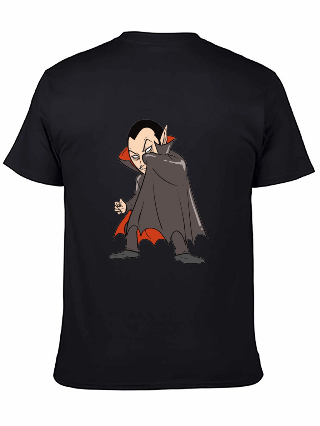 Cartoon Vampire Graphic Tee - Black