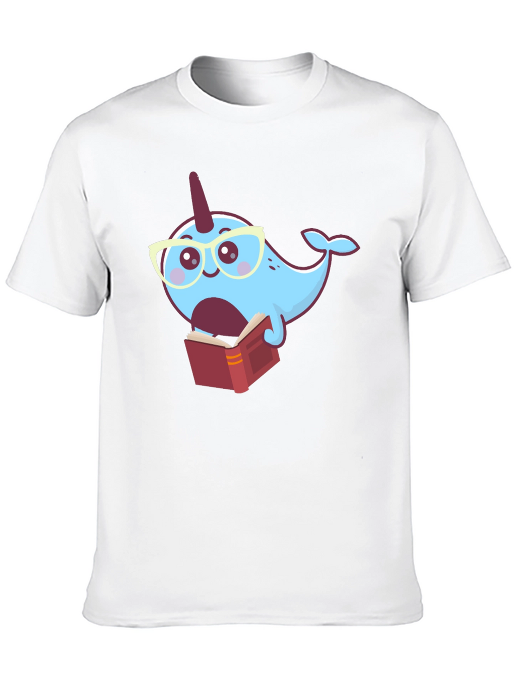 Narwhal Reading Book T-Shirt - Fun Graphic Tee