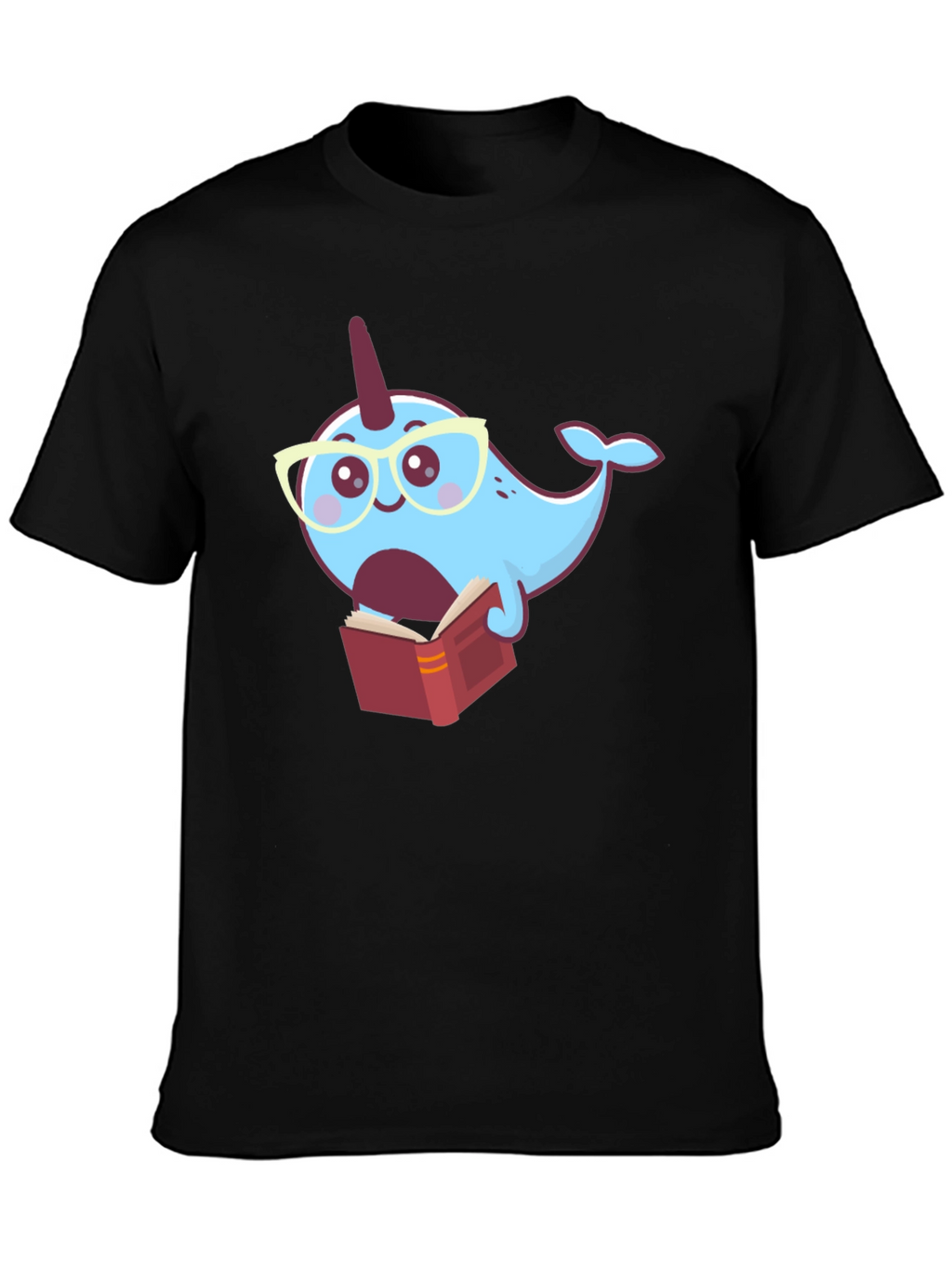 Narwhal Reading Book T-Shirt - Fun Graphic Tee